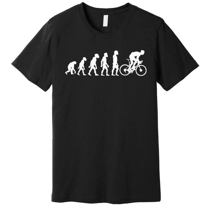 Funny Human Cycling Evolution Athlete Bike Cyclist Biker Premium T-Shirt