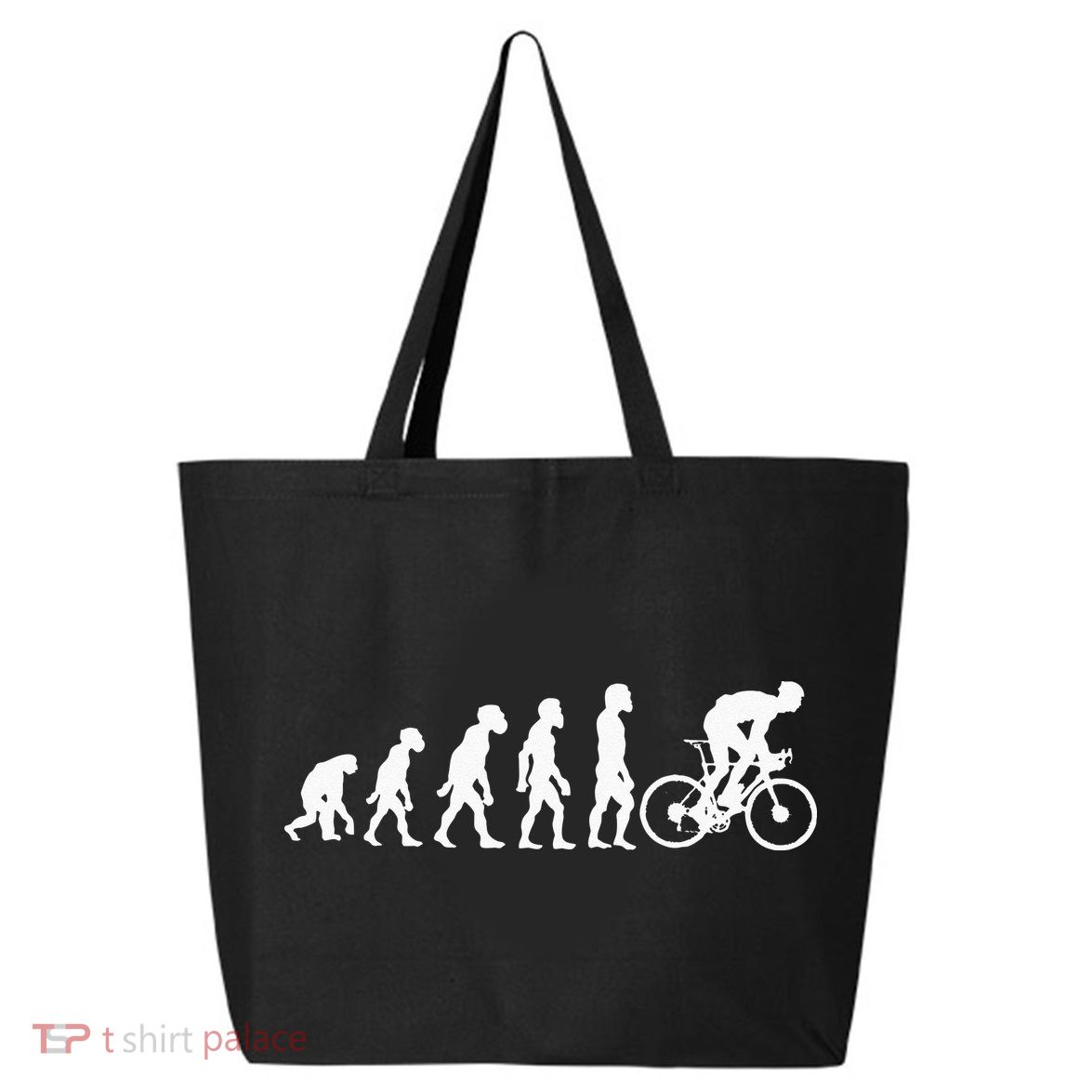 Funny Human Cycling Evolution Athlete Bike Cyclist Biker 25L Jumbo Tote