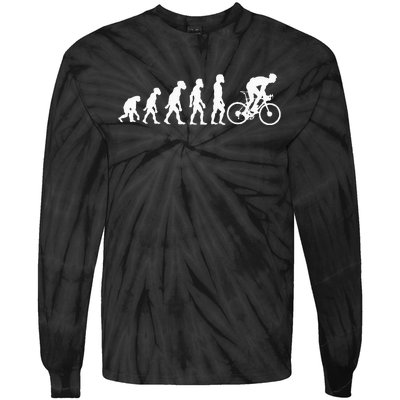 Funny Human Cycling Evolution Athlete Bike Cyclist Biker Tie-Dye Long Sleeve Shirt