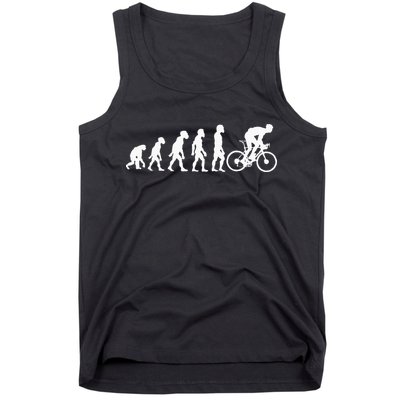 Funny Human Cycling Evolution Athlete Bike Cyclist Biker Tank Top