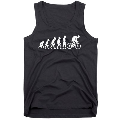 Funny Human Cycling Evolution Athlete Bike Cyclist Biker Tank Top