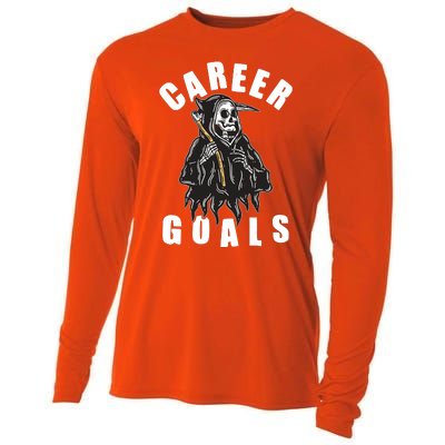 Funny Halloween Career Goals Grim Reaper Cooling Performance Long Sleeve Crew