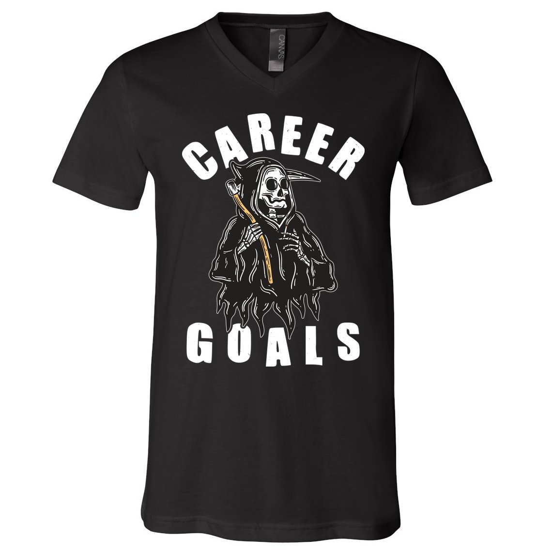 Funny Halloween Career Goals Grim Reaper V-Neck T-Shirt