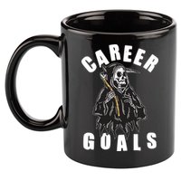 Funny Halloween Career Goals Grim Reaper 11oz C Handle Ceramic Mug
