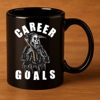 Funny Halloween Career Goals Grim Reaper 11oz C Handle Ceramic Mug