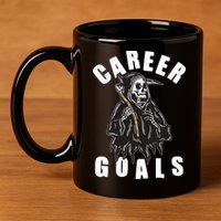 Funny Halloween Career Goals Grim Reaper 11oz C Handle Ceramic Mug