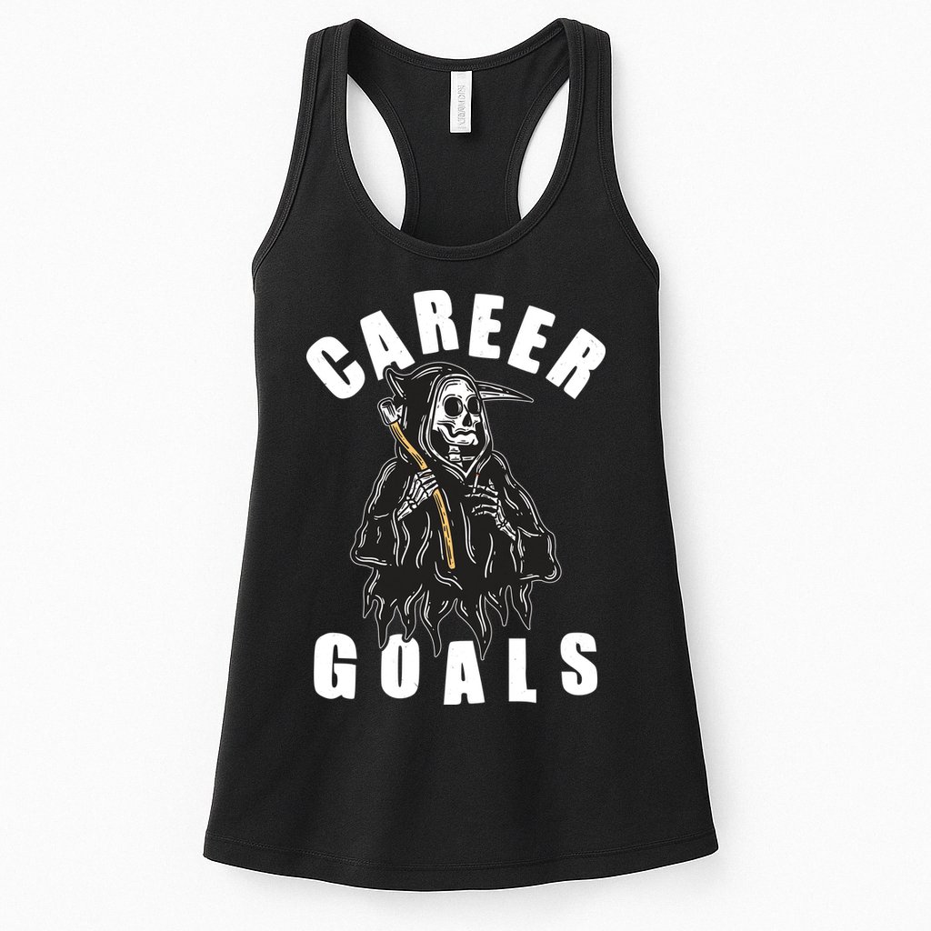Funny Halloween Career Goals Grim Reaper Womens Tank Top