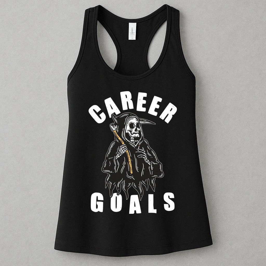 Funny Halloween Career Goals Grim Reaper Womens Tank Top