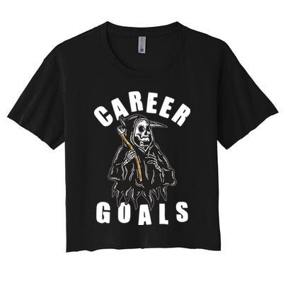 Funny Halloween Career Goals Grim Reaper Crop Top