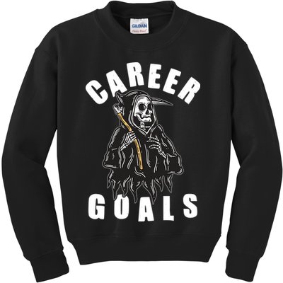 Funny Halloween Career Goals Grim Reaper Kids Sweatshirt