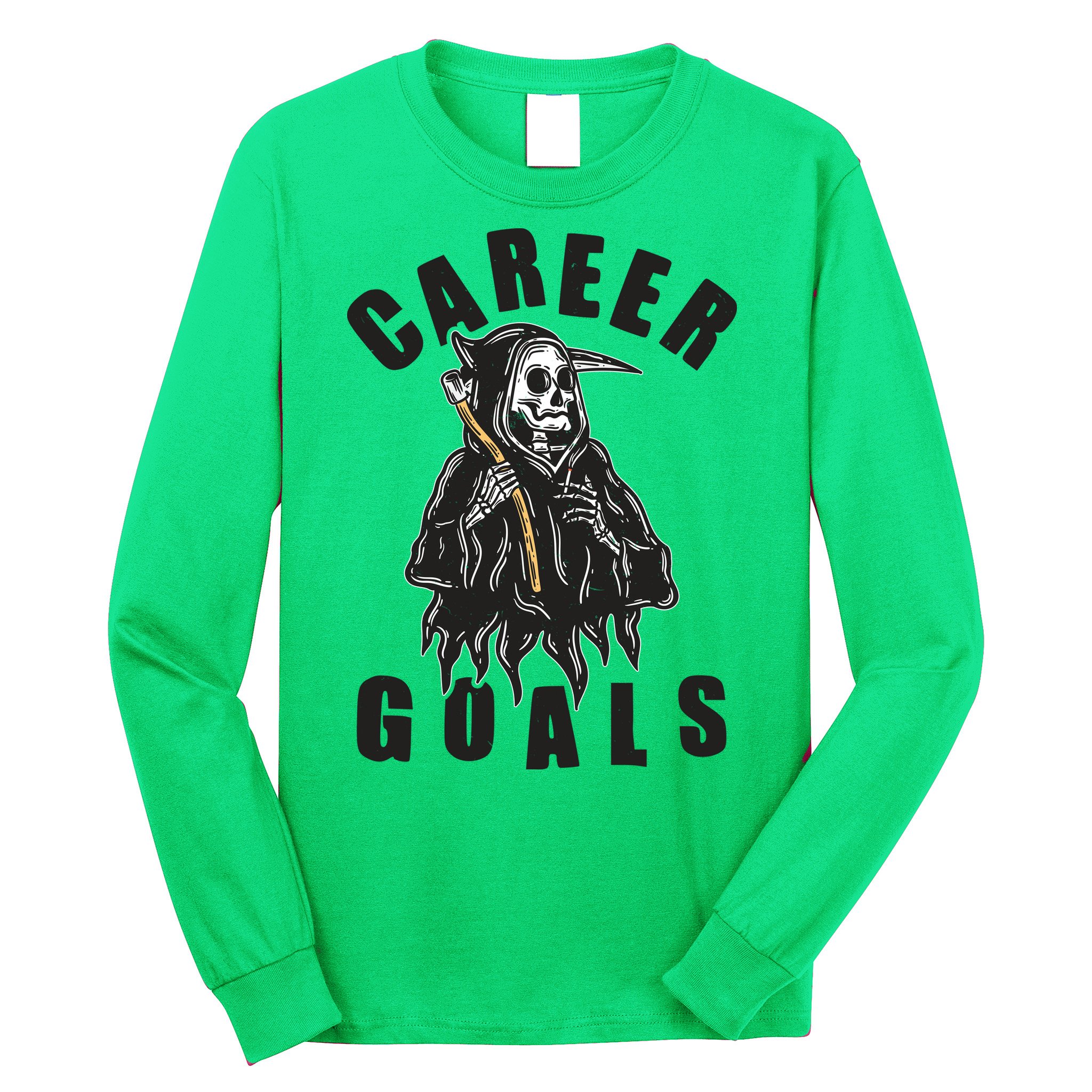Funny Halloween Career Goals Grim Reaper Long Sleeve Shirt