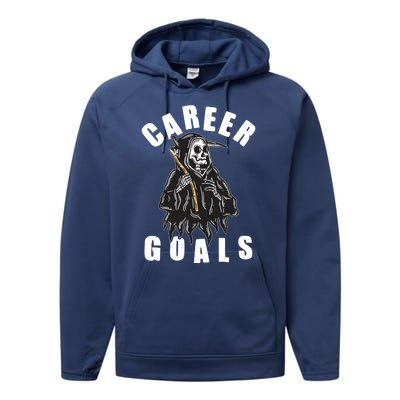 Funny Halloween Career Goals Grim Reaper Performance Fleece Hoodie