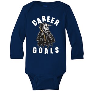 Funny Halloween Career Goals Grim Reaper Baby Long Sleeve Bodysuit