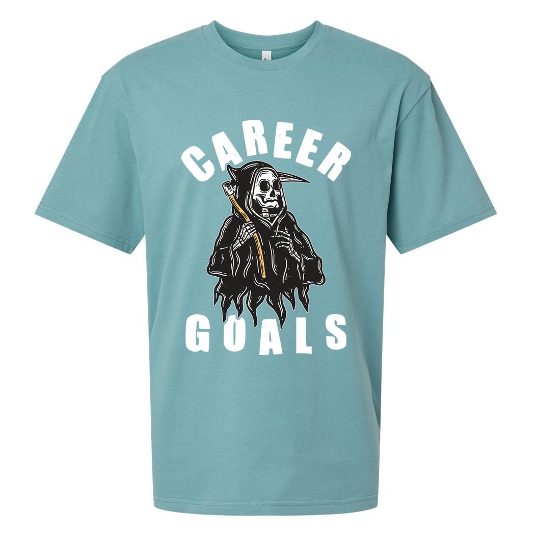 Funny Halloween Career Goals Grim Reaper Sueded Cloud Jersey T-Shirt
