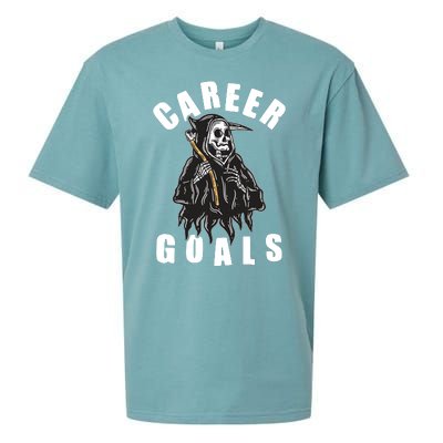 Funny Halloween Career Goals Grim Reaper Sueded Cloud Jersey T-Shirt