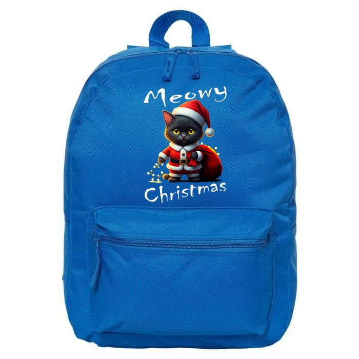 Festival Holiday Cute Kitten Meowy Christmas Great Gift 16 in Basic Backpack