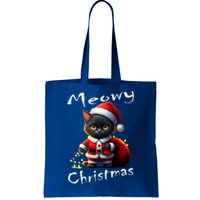 Festival Holiday Cute Kitten Meowy Christmas Great Gift Tote Bag