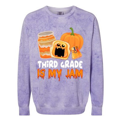 Funny Halloween Costume Team Third Grade Is My Jam 3Rd Grade Great Gift Colorblast Crewneck Sweatshirt