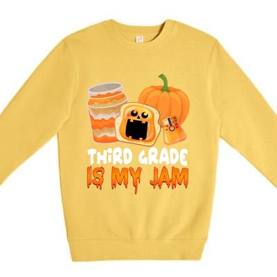 Funny Halloween Costume Team Third Grade Is My Jam 3Rd Grade Great Gift Premium Crewneck Sweatshirt