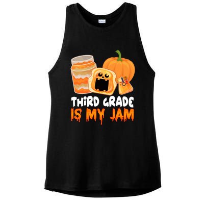 Funny Halloween Costume Team Third Grade Is My Jam 3Rd Grade Great Gift Ladies PosiCharge Tri-Blend Wicking Tank