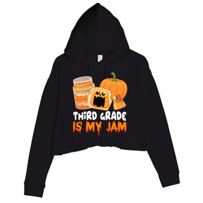 Funny Halloween Costume Team Third Grade Is My Jam 3Rd Grade Great Gift Crop Fleece Hoodie