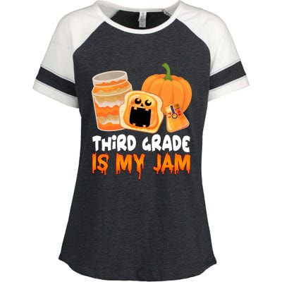 Funny Halloween Costume Team Third Grade Is My Jam 3Rd Grade Great Gift Enza Ladies Jersey Colorblock Tee