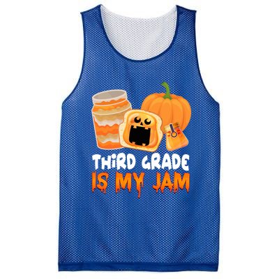 Funny Halloween Costume Team Third Grade Is My Jam 3Rd Grade Great Gift Mesh Reversible Basketball Jersey Tank