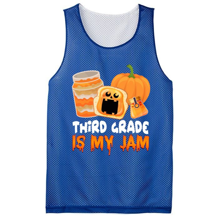 Funny Halloween Costume Team Third Grade Is My Jam 3Rd Grade Great Gift Mesh Reversible Basketball Jersey Tank