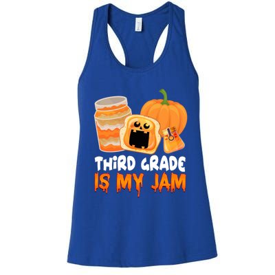 Funny Halloween Costume Team Third Grade Is My Jam 3Rd Grade Great Gift Women's Racerback Tank