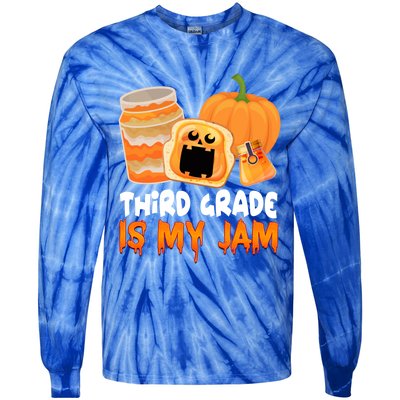 Funny Halloween Costume Team Third Grade Is My Jam 3Rd Grade Great Gift Tie-Dye Long Sleeve Shirt