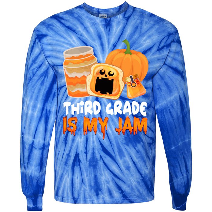 Funny Halloween Costume Team Third Grade Is My Jam 3Rd Grade Great Gift Tie-Dye Long Sleeve Shirt