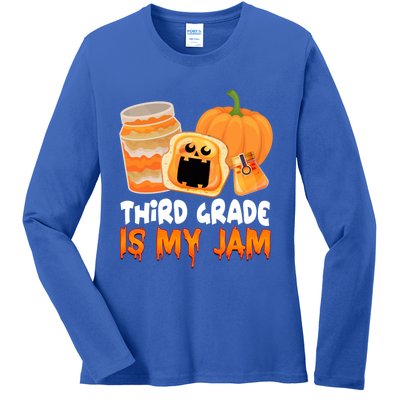 Funny Halloween Costume Team Third Grade Is My Jam 3Rd Grade Great Gift Ladies Long Sleeve Shirt