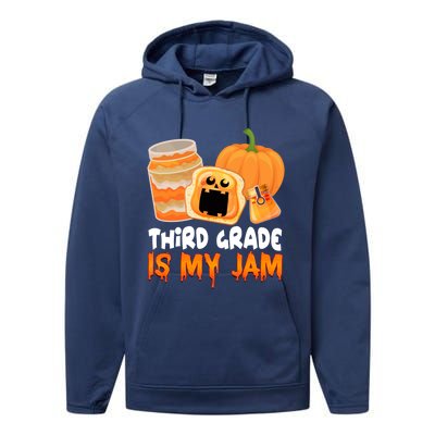 Funny Halloween Costume Team Third Grade Is My Jam 3Rd Grade Great Gift Performance Fleece Hoodie