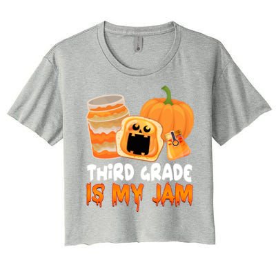 Funny Halloween Costume Team Third Grade Is My Jam 3Rd Grade Great Gift Women's Crop Top Tee