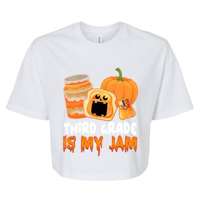 Funny Halloween Costume Team Third Grade Is My Jam 3Rd Grade Great Gift Bella+Canvas Jersey Crop Tee