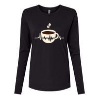 Funny Heartbeat Coffee Coffee Cup Frequency Womens Cotton Relaxed Long Sleeve T-Shirt