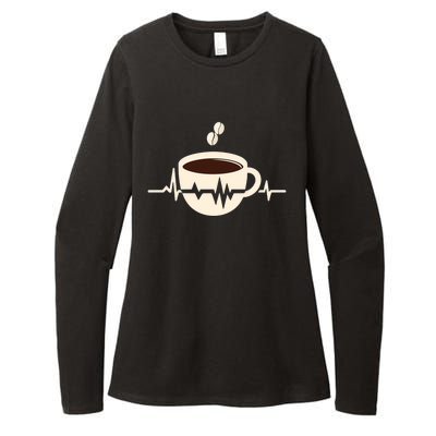 Funny Heartbeat Coffee Coffee Cup Frequency Womens CVC Long Sleeve Shirt