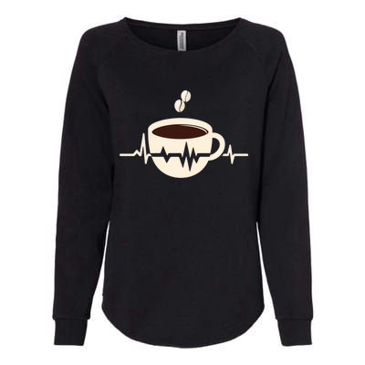 Funny Heartbeat Coffee Coffee Cup Frequency Womens California Wash Sweatshirt