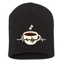 Funny Heartbeat Coffee Coffee Cup Frequency Short Acrylic Beanie