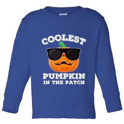 Funny Halloween Coolest Pumpkin In The Patch Gift Toddler Long Sleeve Shirt