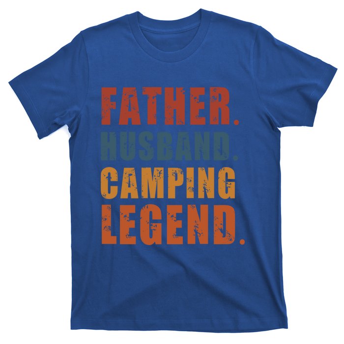 Father Husband Camping Legend Vintage Camper Fathers Day Gift T-Shirt