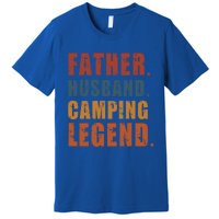 Father Husband Camping Legend Vintage Camper Fathers Day Gift Premium T-Shirt