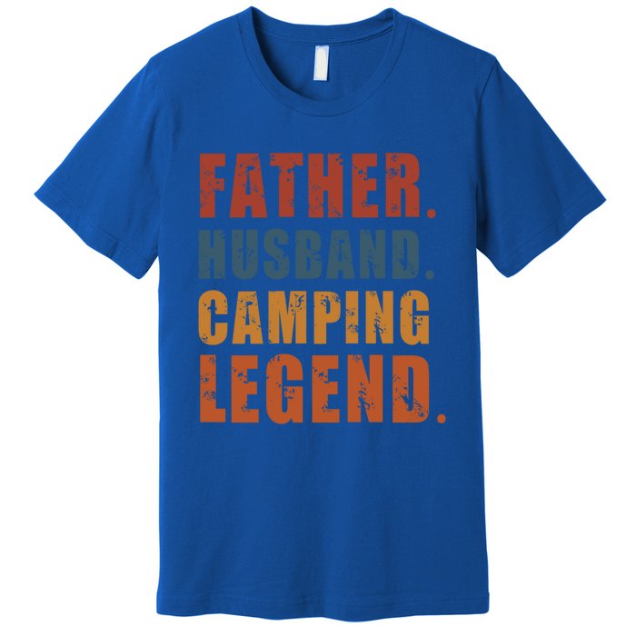 Father Husband Camping Legend Vintage Camper Fathers Day Gift Premium T-Shirt