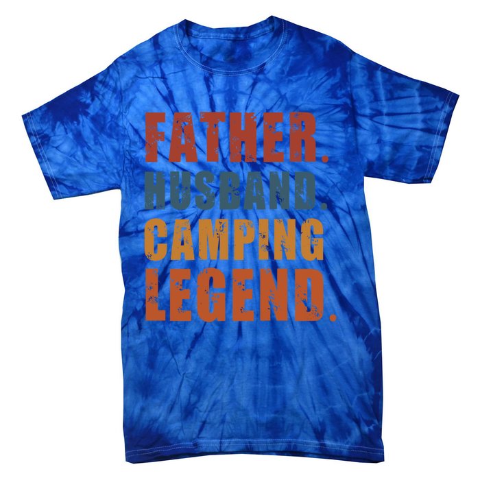 Father Husband Camping Legend Vintage Camper Fathers Day Gift Tie-Dye T-Shirt