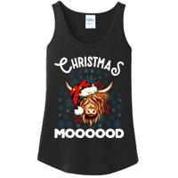 Festive Highland Cow Santa Hat for Cow Lovers Ladies Essential Tank