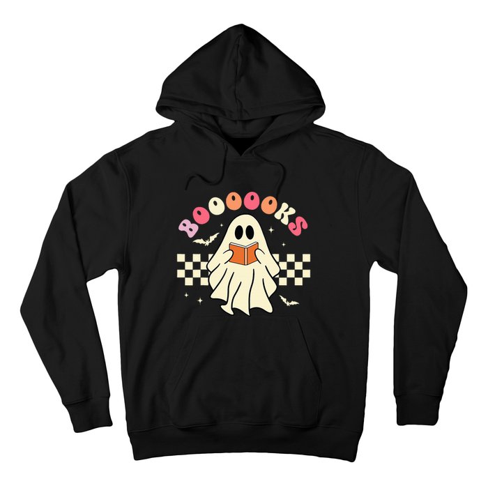 Funny Halloween Cute Ghost Book Reading School Teacher Retro Hoodie