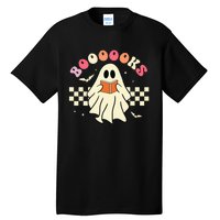 Funny Halloween Cute Ghost Book Reading School Teacher Retro Tall T-Shirt