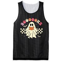 Funny Halloween Cute Ghost Book Reading School Teacher Retro Mesh Reversible Basketball Jersey Tank