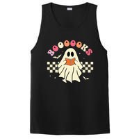 Funny Halloween Cute Ghost Book Reading School Teacher Retro PosiCharge Competitor Tank