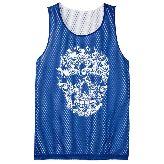 Fun Halloween Costume Skull Australian Cattle Dog Lover Mesh Reversible Basketball Jersey Tank